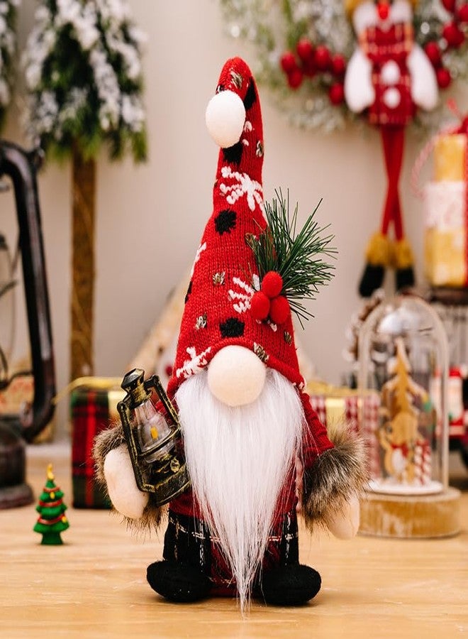 HEPOVER Christmas Gnome Decoration Plush with Gingerbread Pinecone Ponytail，Nordic Handmade Xmas Scandinavian Tomte，Resin Tree Centerpieces for Desk Shelf Fireplace Winter Holiday Christmas Decor - Image 5